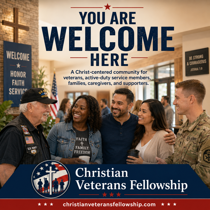 Hope and Faith for Veterans Christian Veterans Fellowship shareable graphic
