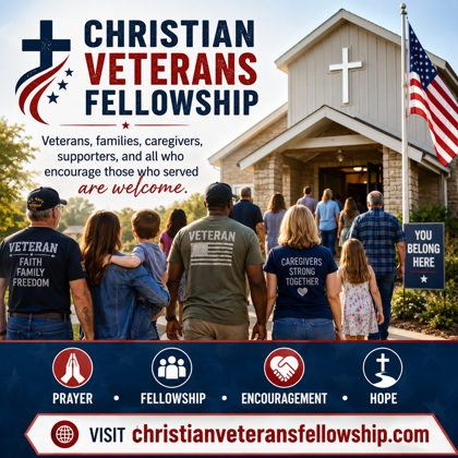 Christian Veterans Fellowship welcome and support graphic